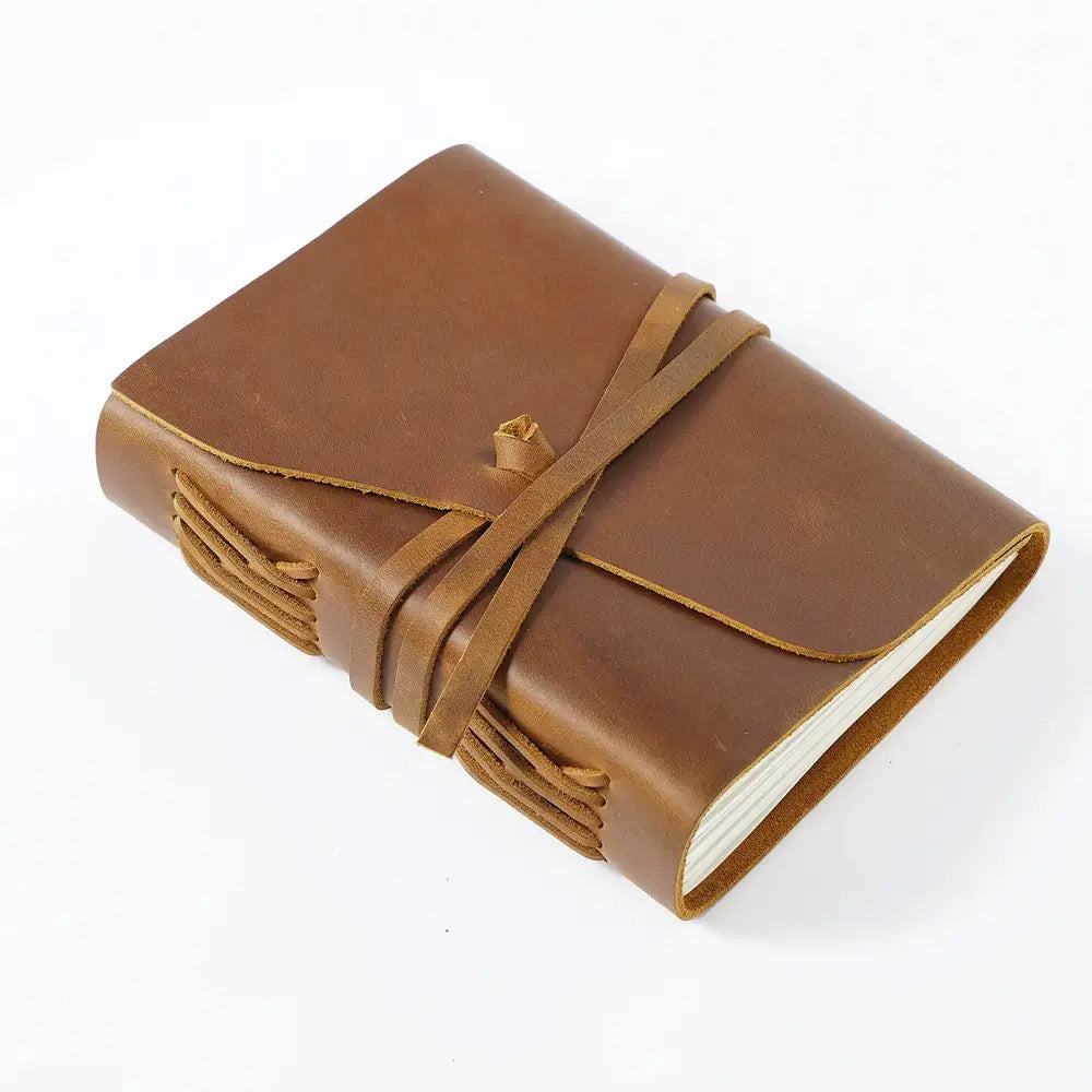 Personalized Leather Journal With Leather Rope