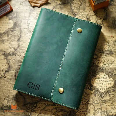 Personalized Vintage Leather Journal - Green