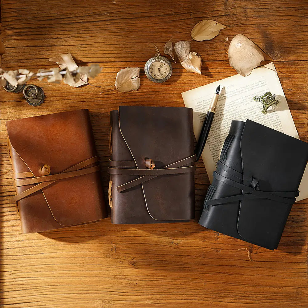 Personalized Leather Journal With Leather Rope