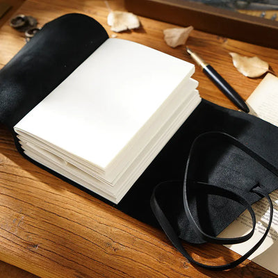 Personalized Leather Journal With Leather Rope - Dark brown