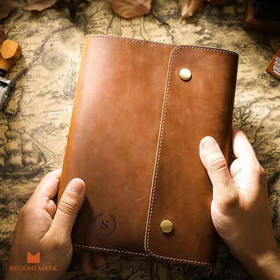 Personalized Vintage Leather Journal - Brown