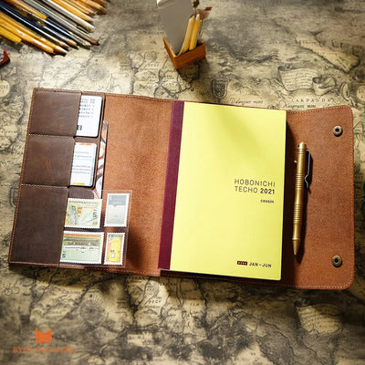 Personalized Vintage Leather Journal - Brown