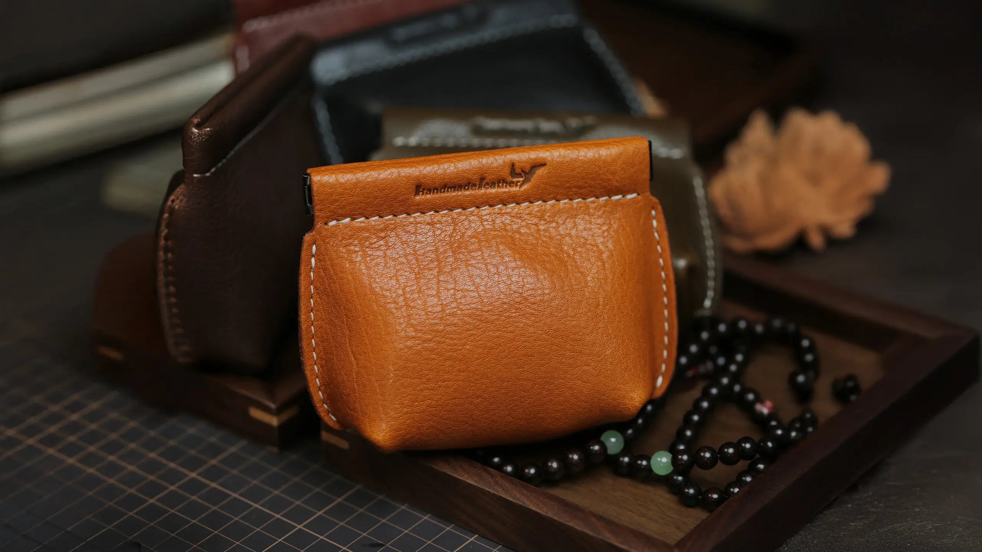 Vegetable Tanned Leather Rosary Pouch