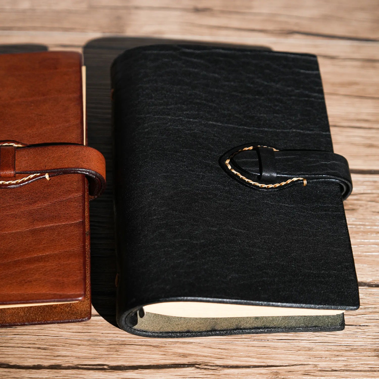 Refillable Leather Journal with Strap Closure