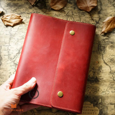 Personalized Vintage Leather Journal - Wine  Red