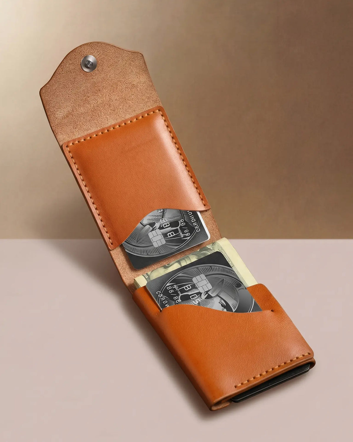 Legacy Fold Snap Wallet in leather