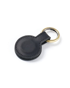 Black magnetic leather hat clip and bookmark with antique brass-tone spring ring
