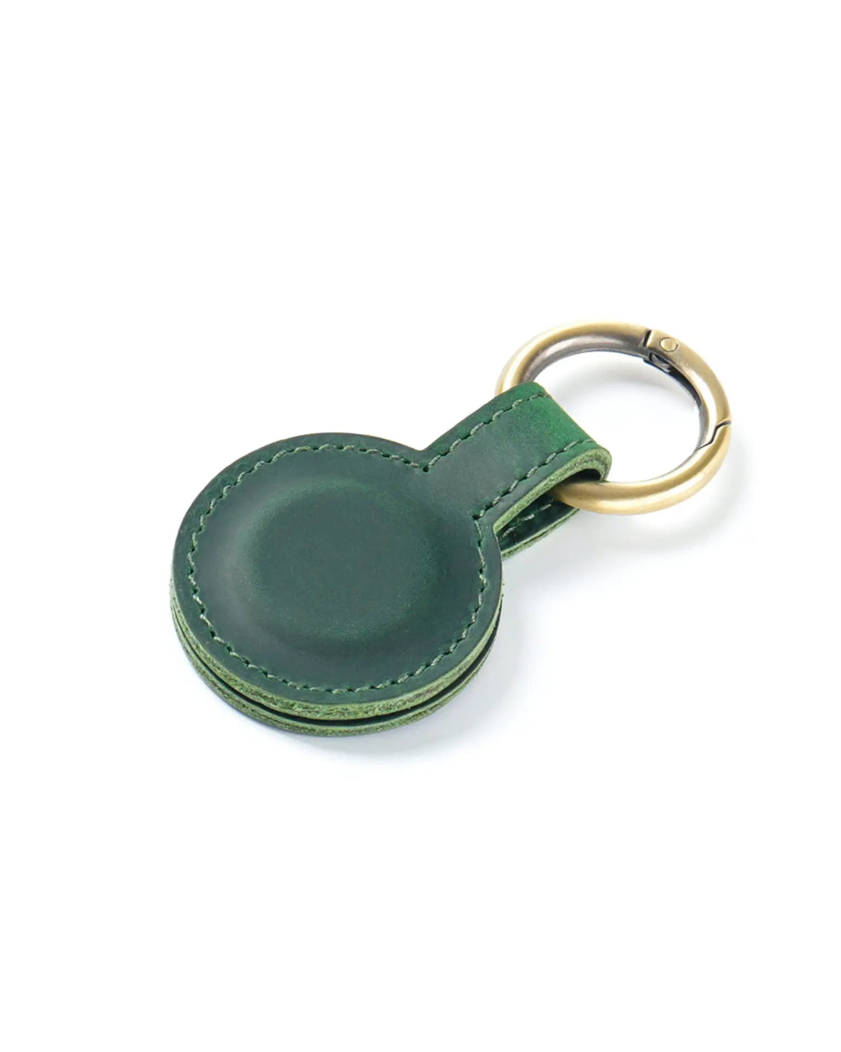 Forest Green magnetic leather hat clip and bookmark with matching stitching and spring ring

