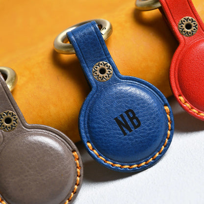 Handmade Leather AirTag Keychain Holder