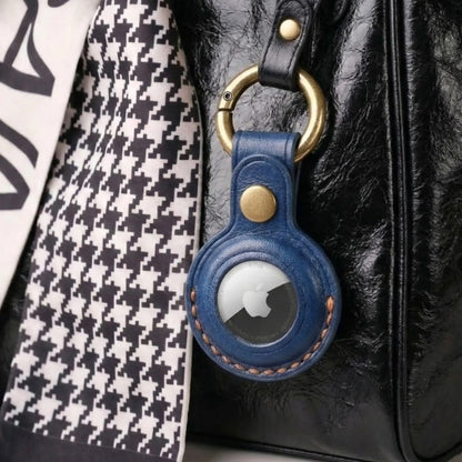 Handmade Leather AirTag Keychain Holder