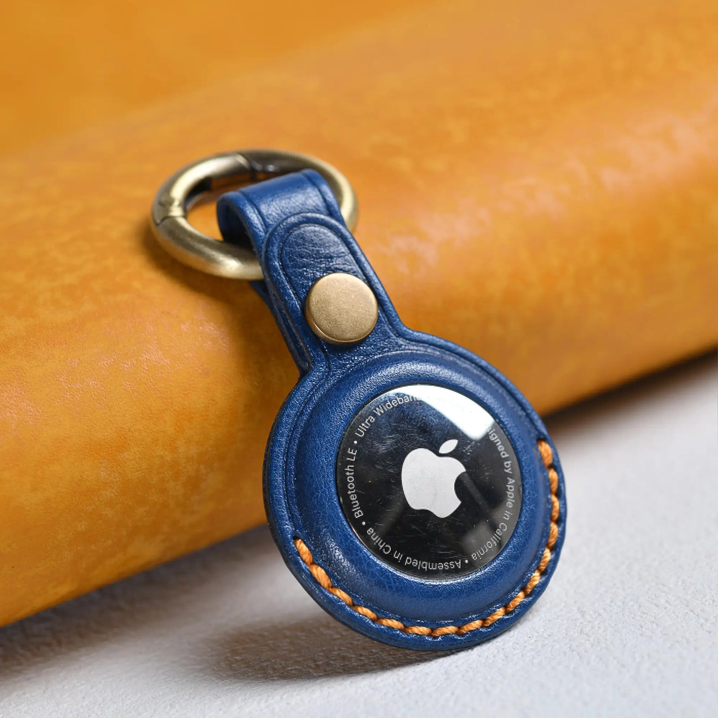 Handmade Leather AirTag Keychain Holder