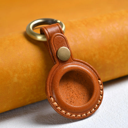 Handmade Leather AirTag Keychain Holder