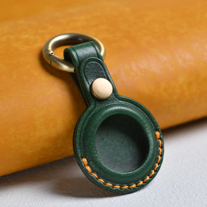 Handmade Leather AirTag Keychain Holder