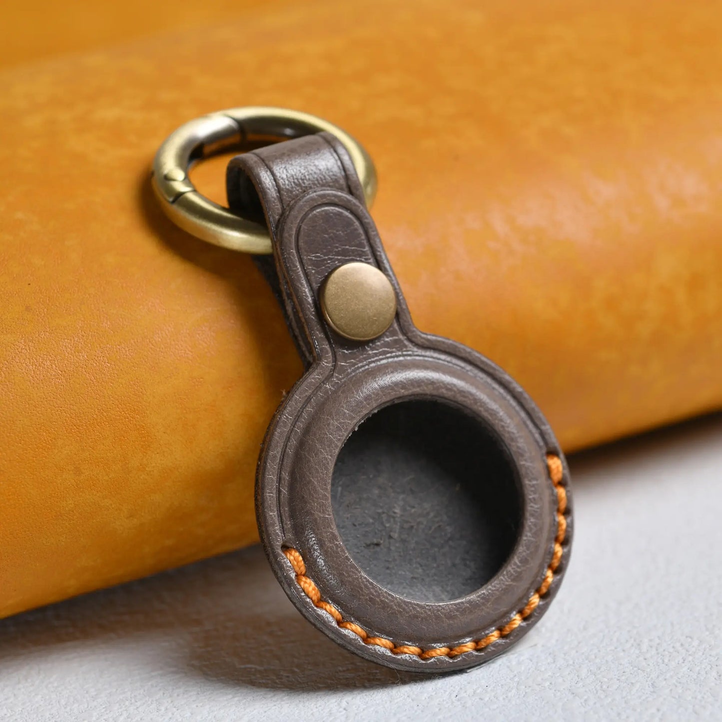 Handmade Leather AirTag Keychain Holder