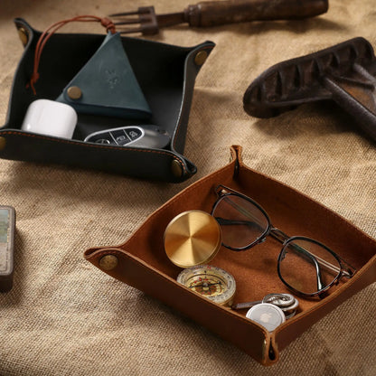 8.6" Leather Valet Tray
