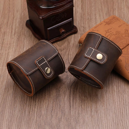 Personalized Single Watch Roll Case | Leather Travel Pouch