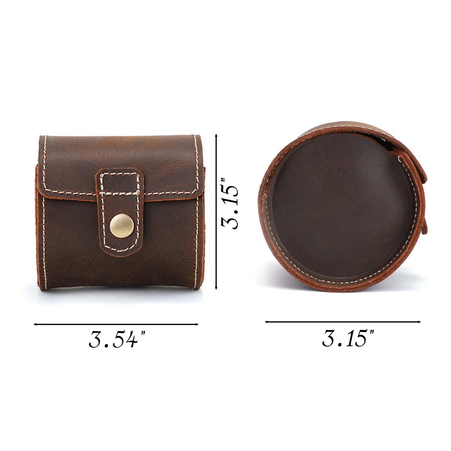 Watch roll case dimensions 3.54 x 3.15 x 3.15 inches