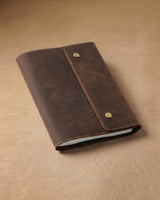 Closed espresso brown folio A5 journal