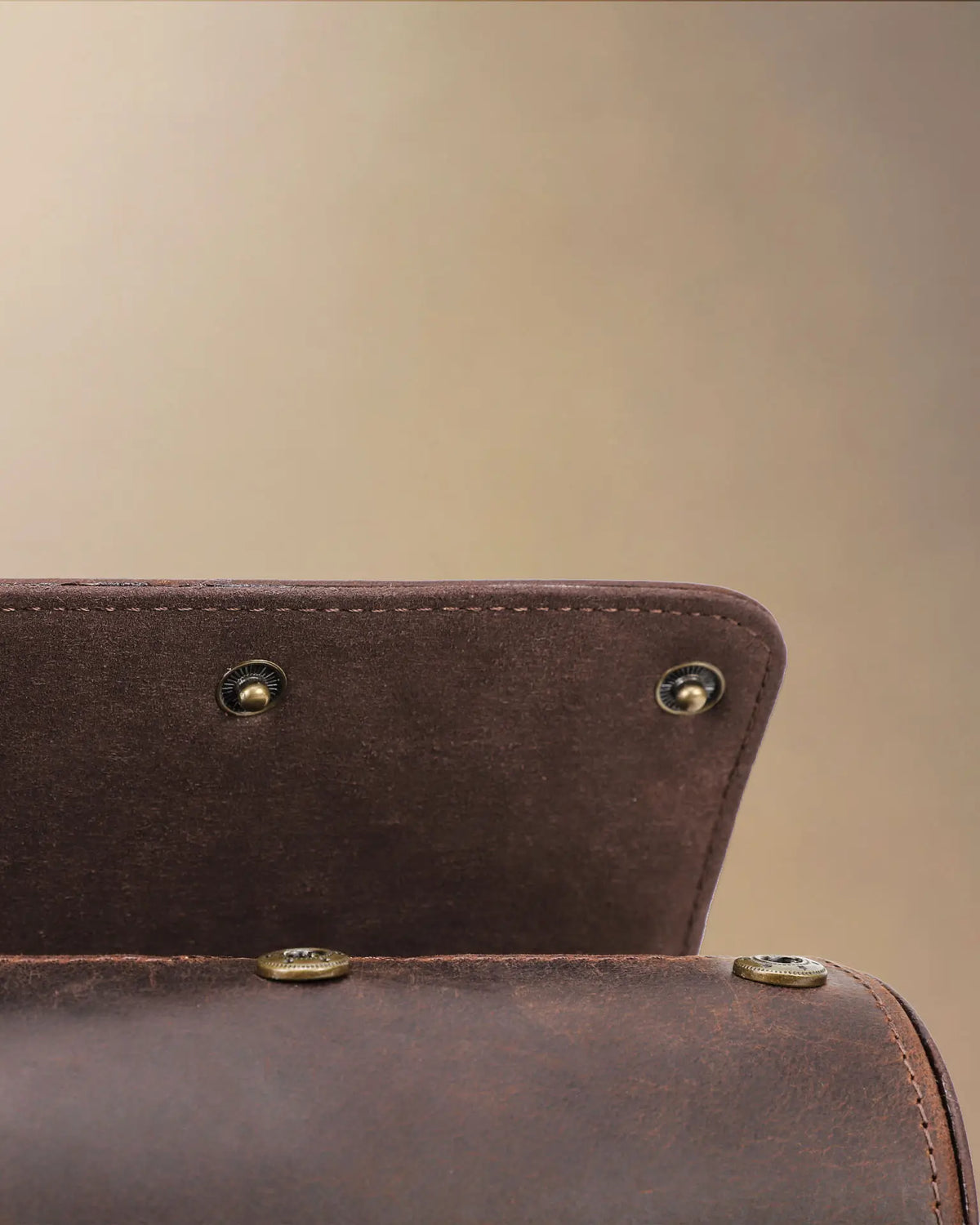 Close-up of the double-watch roll inner flap and three snaps