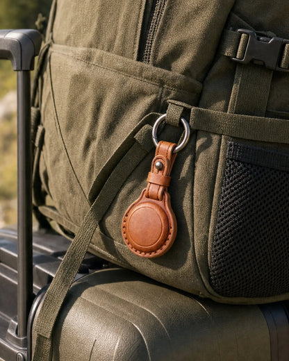 Orbit Leather AirTag Keychain