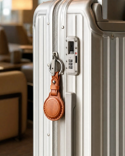 Orbit Leather AirTag Keychain