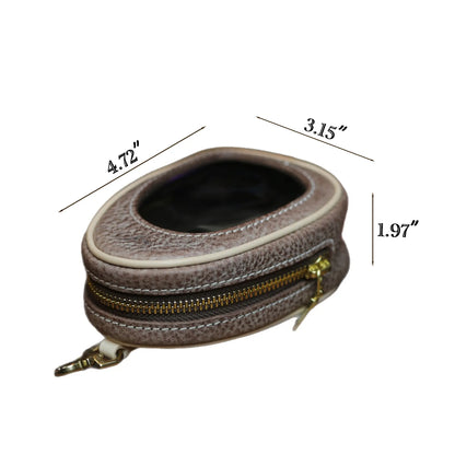 Size reference for leather window pouch — 4.72 x 3.15 x 1.97 inches