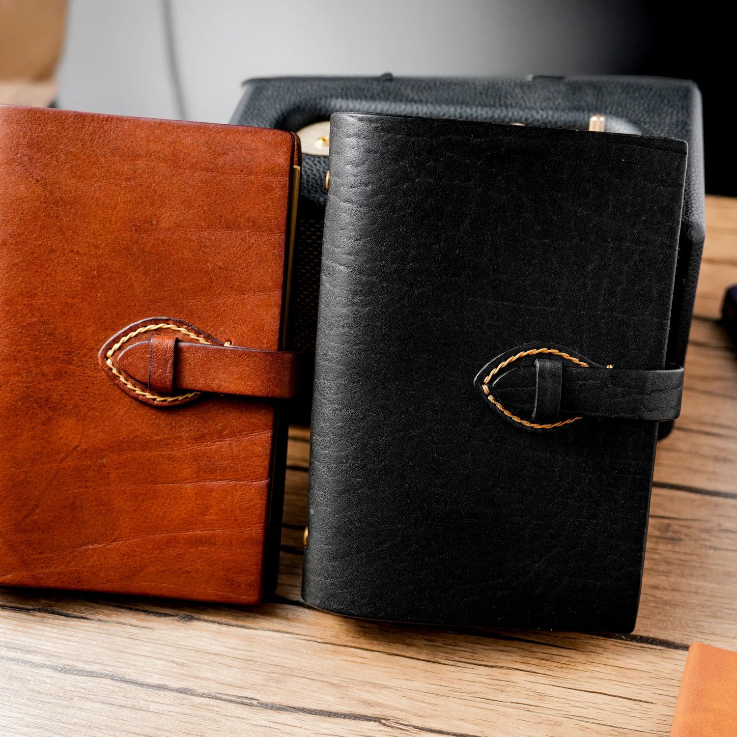 Refillable Leather Journal with Strap Closure