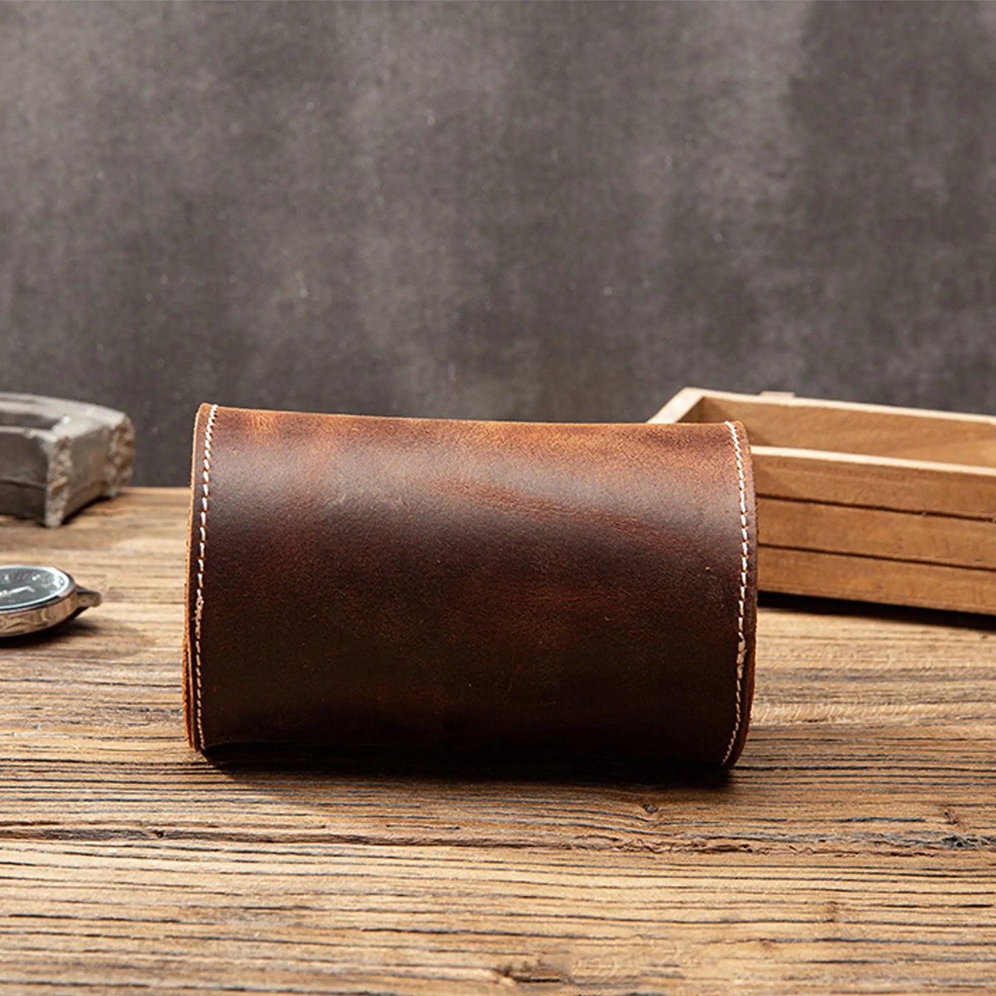 Personalized Double Watch Roll Case | Couples Travel Pouch for 2 Watches