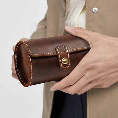 Personalized Double Watch Roll Case | Couples Travel Pouch for 2 Watches