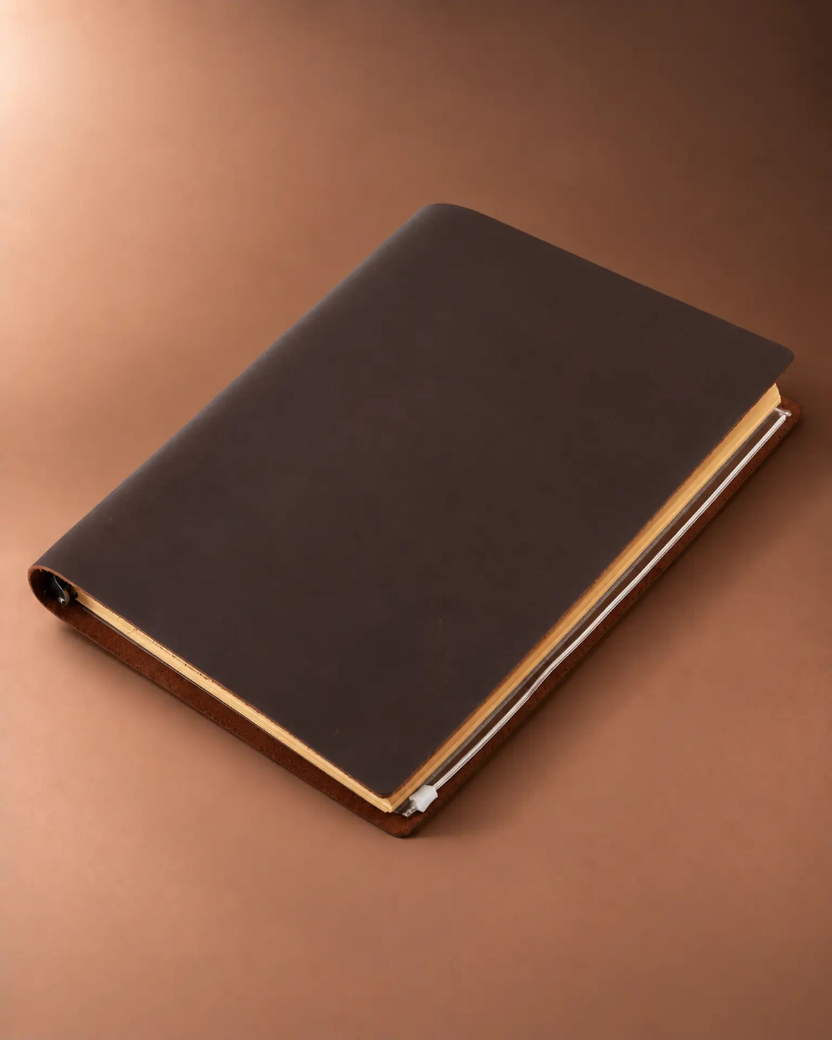 Espresso Legacy Binder A4 leather journal with a plain cover