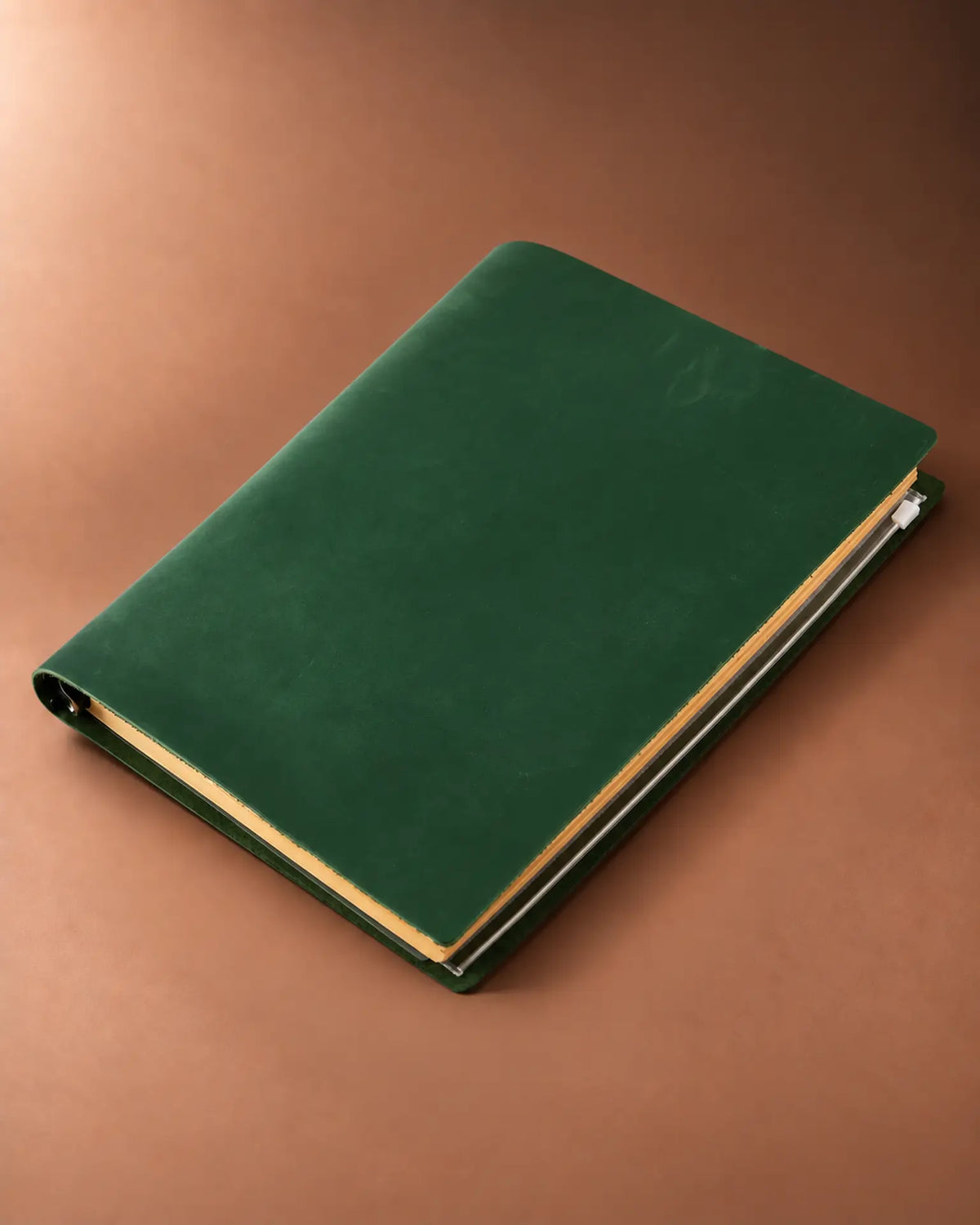 Forest Green Legacy Binder A4 leather journal with a plain cover