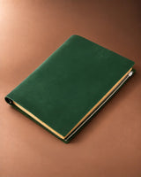 Forest Green Legacy Binder A4 leather journal with a plain cover