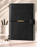Legacy Plaque A5 leather traveler’s notebook in Black