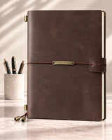 Legacy Plaque A5 leather traveler’s notebook in Espresso