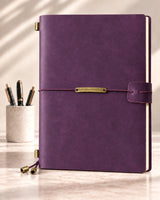 Legacy Plaque A5 leather traveler’s notebook in Purple