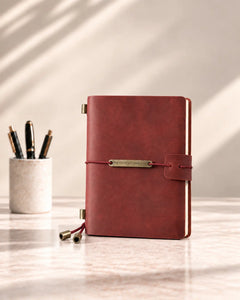 Crimson Legacy Plaque Passport-Size leather traveler’s notebook