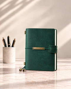 Forest Green Legacy Plaque Passport-Size leather traveler’s notebook