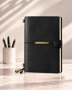 Black Legacy Plaque Personal-Size leather traveler’s notebook