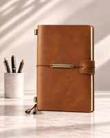 Cognac Legacy Plaque Personal-Size leather traveler’s notebook