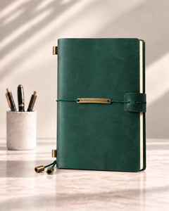 Forest Green Legacy Plaque Personal-Size leather traveler’s notebook