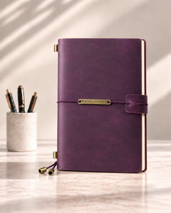 Purple Legacy Plaque Personal-Size leather traveler’s notebook
