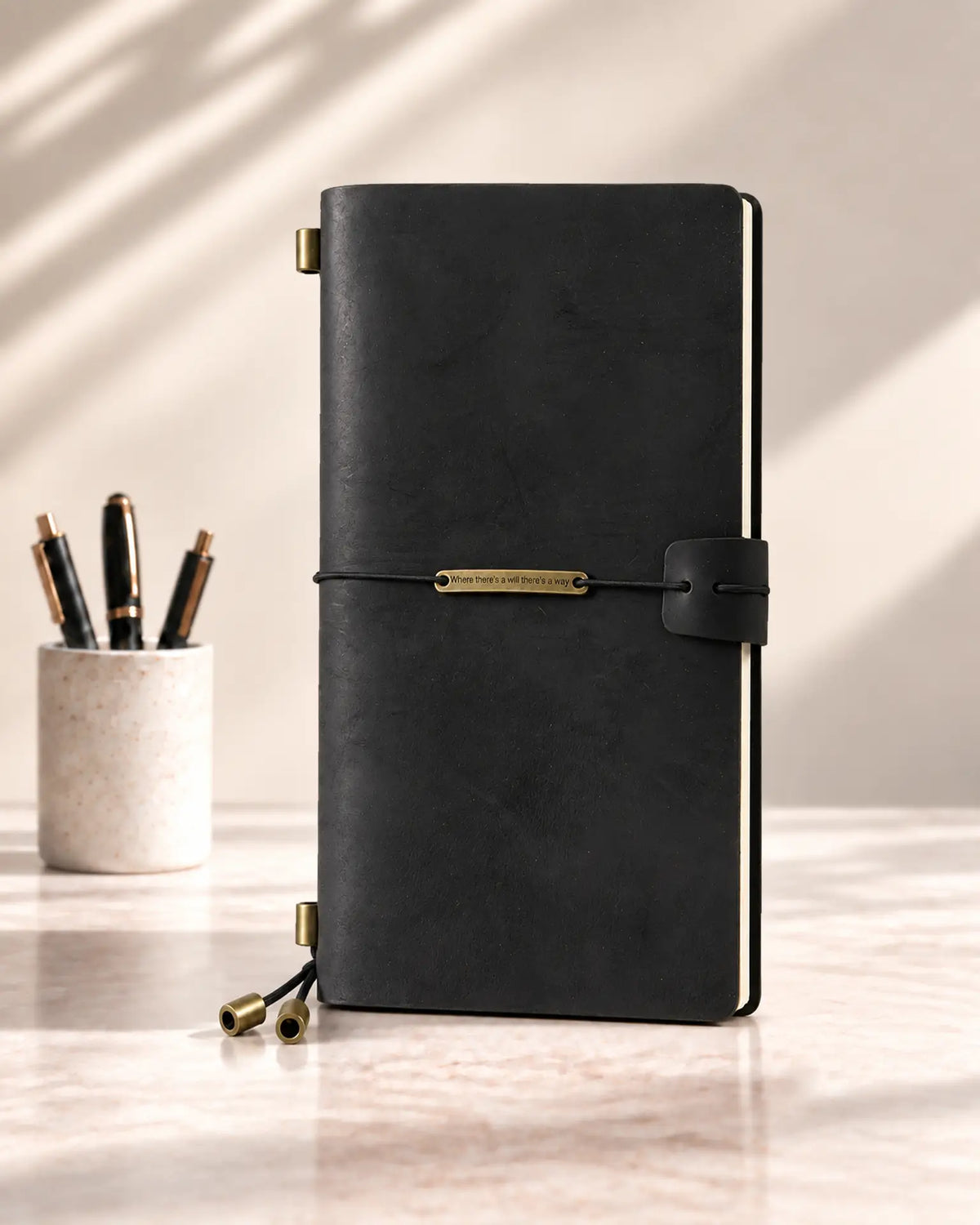 Black Legacy Plaque Regular-Size leather traveler’s notebook
