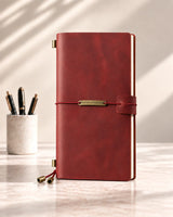 Crimson Legacy Plaque Regular-Size leather traveler’s notebook