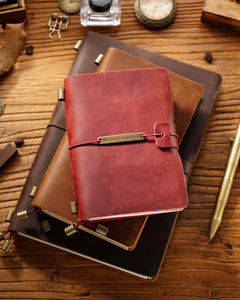 Legacy Plaque leather traveler’s notebook in use