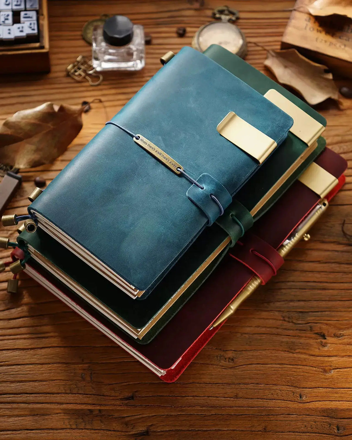 Legacy Plaque traveler’s notebook open on a desk