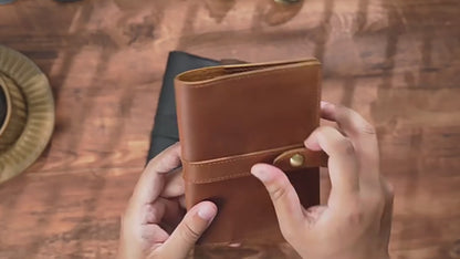 Personalized Leather Passport Holder with Notebook | Travel Wallet & Field Notes Cover