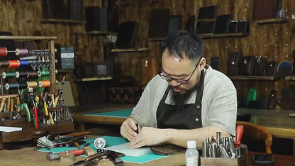 Vintage Crazy Horse Leather 4-Pen Case