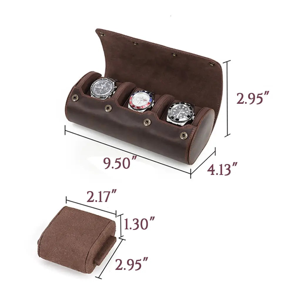 Personalized 3 Watch Roll Case